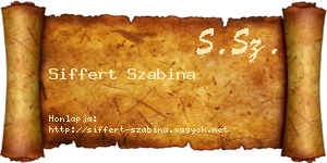 Siffert Szabina névjegykártya